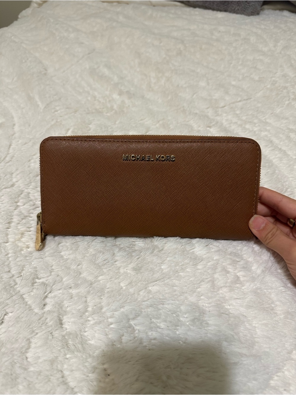 Michael Kors Tan Continental Zip Wallet